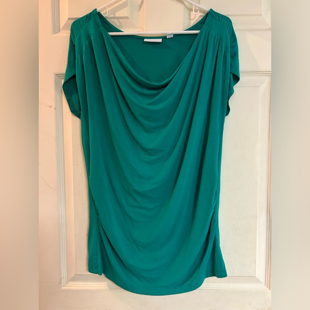 New York & Company Stretch Green Top (Size L)